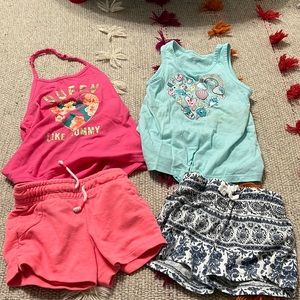 Bundle of tanks and shorts. Girls size 5